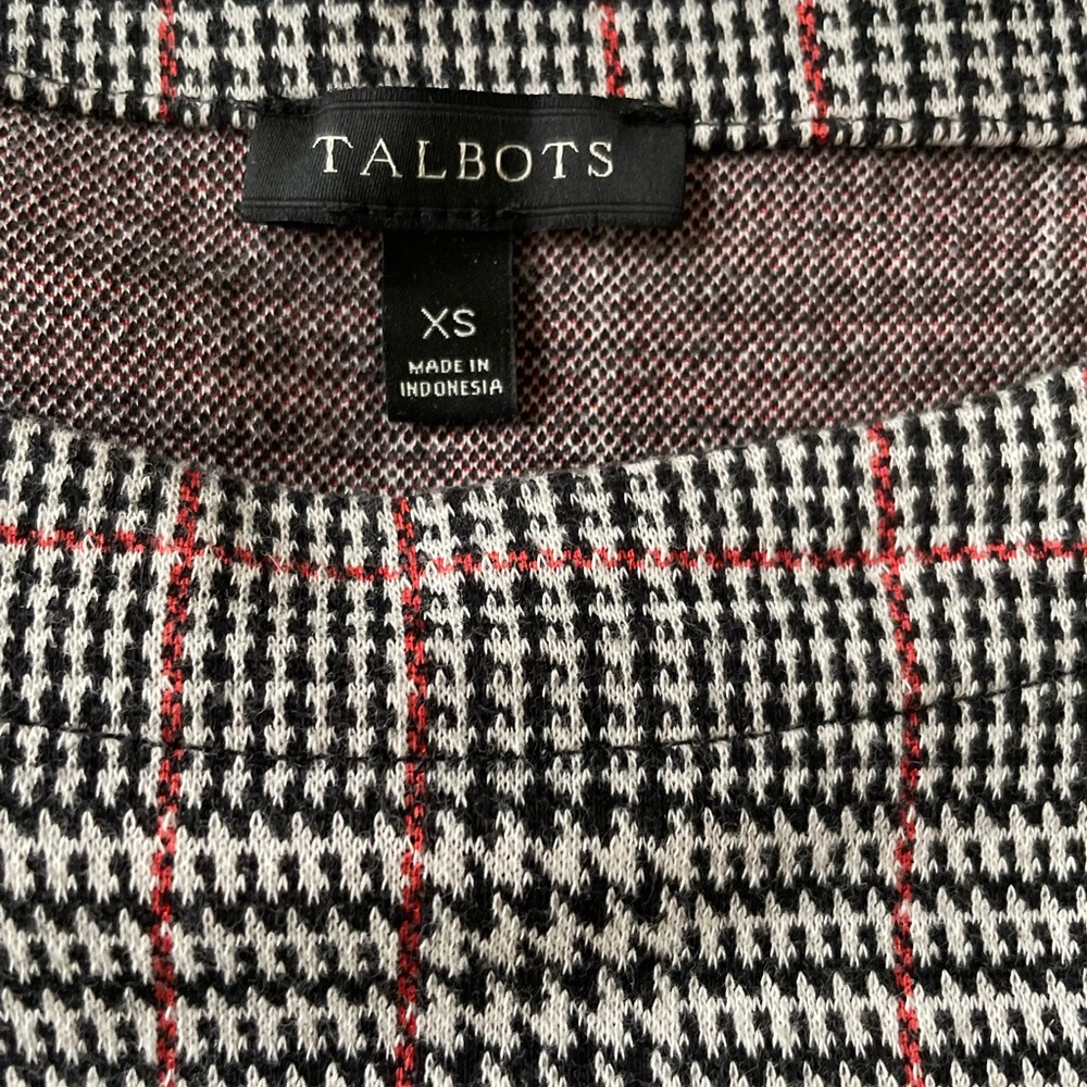 Talbots Plaid Boatneck Tunic Top Size XS